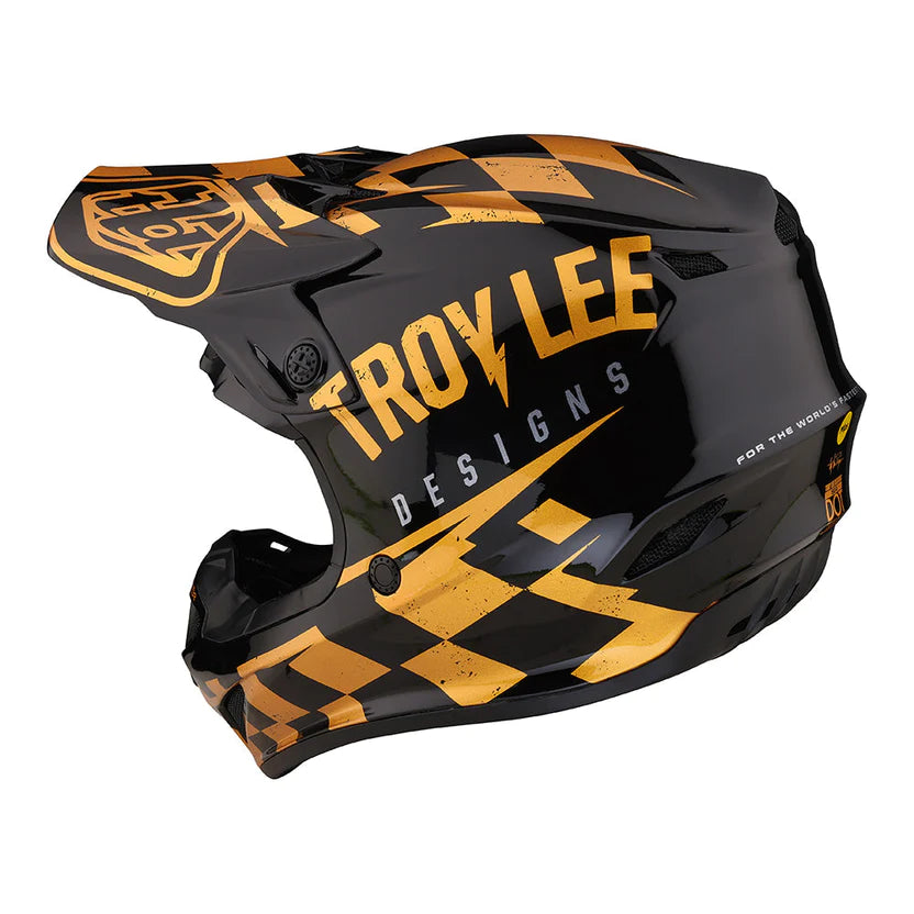 Youth SE4 Polyacrylite Helmet Black/Gold - Barnahjálmur