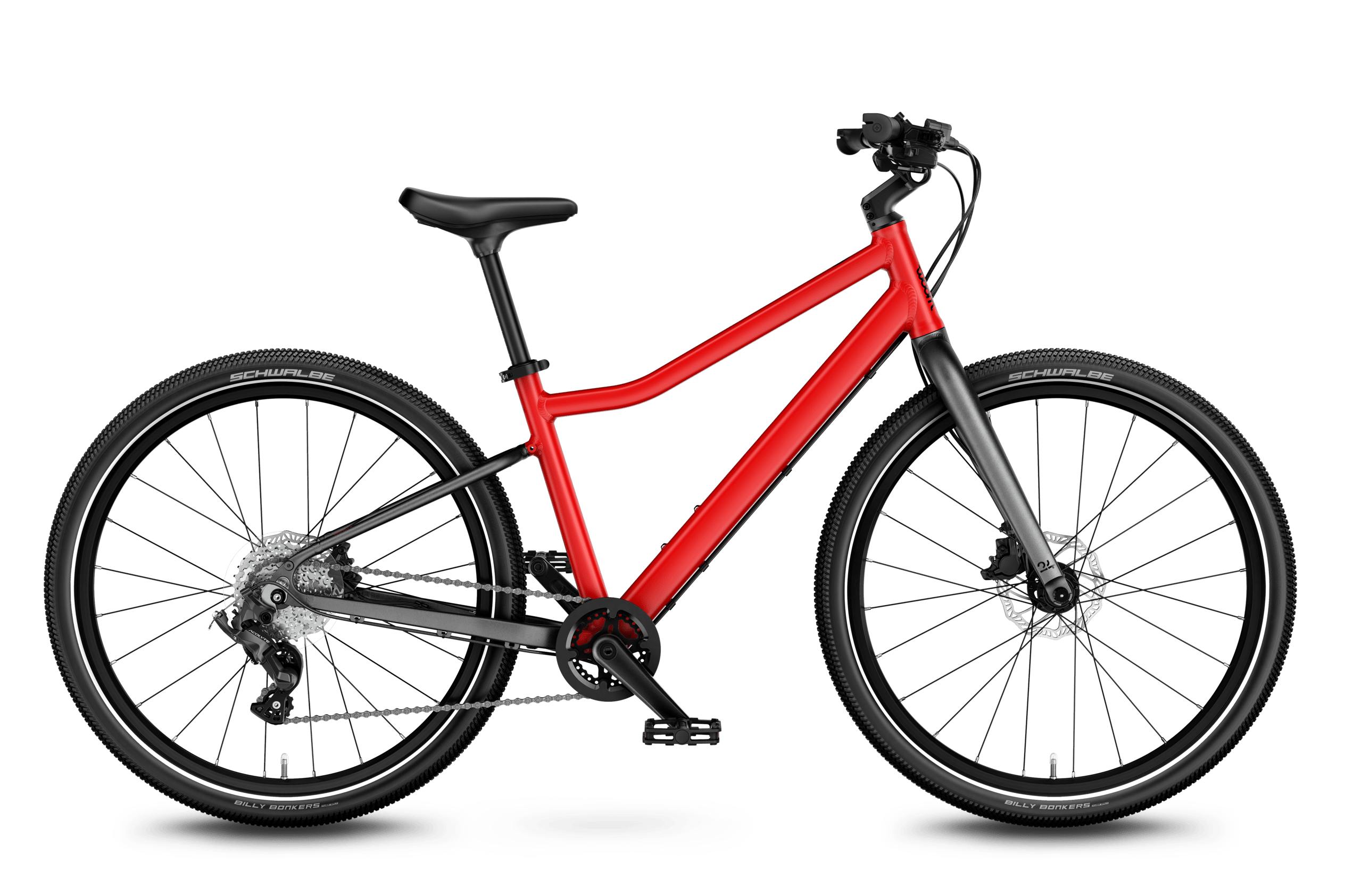 woom EXPLORE 5 Kinderfahrrad 24 Zoll in woom red Seitenansicht