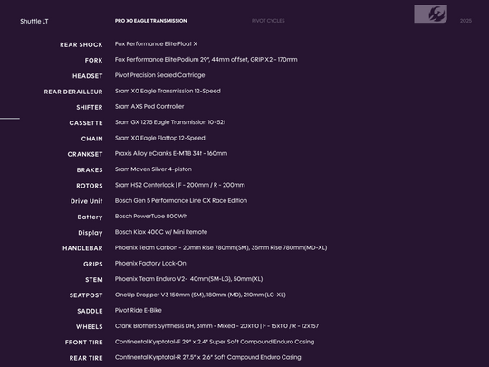 2026 Pivot Shuttle LT Pro